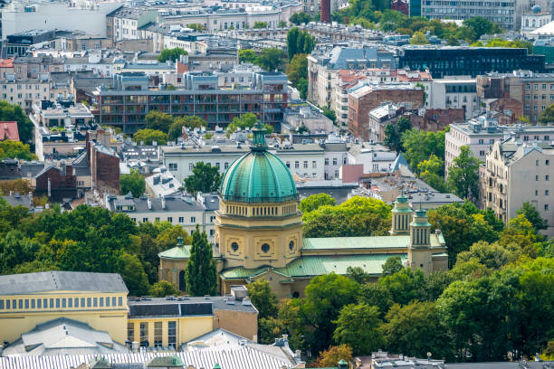 Cityscape view in Warsaw, Poland