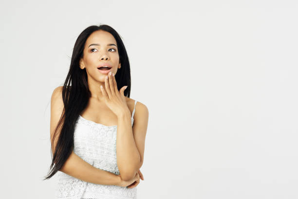 istock attractive african woman dark hair posing cosmetics 2053824542