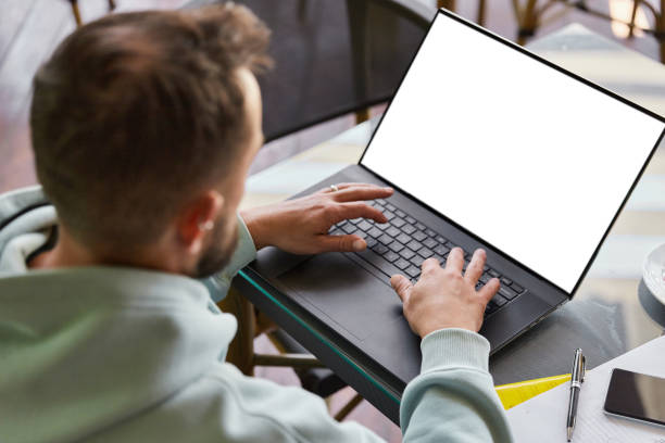 istock Bearded businessman working on patio 2053889666