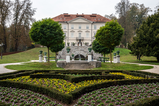 Ljubliana, Slovenia - October 15, 2022 - Ljubljana Art Center in an olf baroque palace, Slovenia