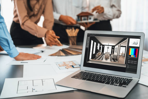 istock Group of interior architect designer discussing together with software. Insight 2053988766