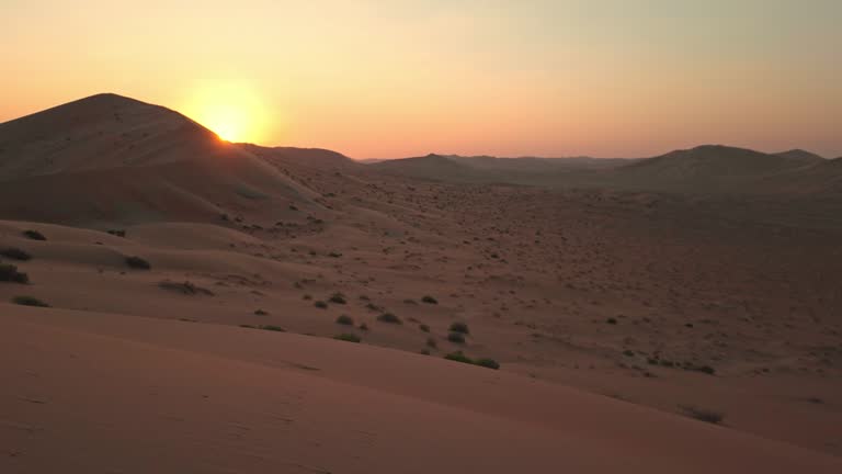 Sunrise hyperlapse in desert of Oman