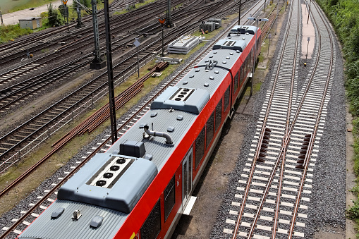 Kiel / Germany - August 02, 2023: Main railway station in the city center of Kiel.