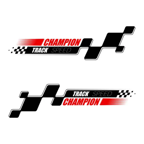 Vector illustration of Sport checkered lines with text