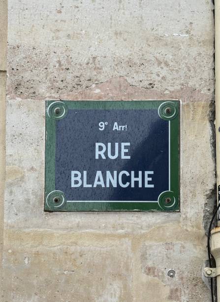 istock Paris street sign: Rue Blanche. 9th arrondissement Paris, France 2054038595