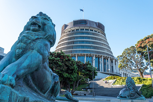 Wellington, New Zealand - December 23, 2022 - Government building of New Zealand, Wellington