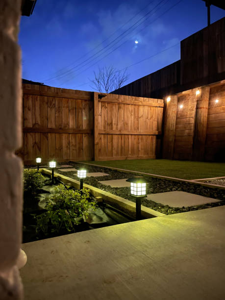 Transform your patio with serene Japanese-style path lights, creating a tranquil ambiance in your outdoor garden space.