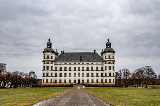 Skokloster, Sweden Feb 24, 2024 The Skokloster Swedish Baroque castle in the winter built in 1676 by Carl Gustaf Wrangel.