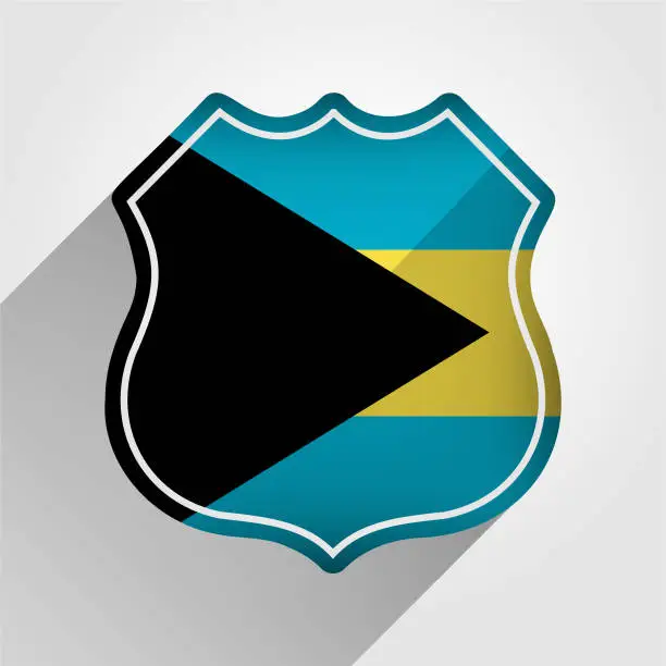 Vector illustration of Bahamas Flag Road Sign Illustration