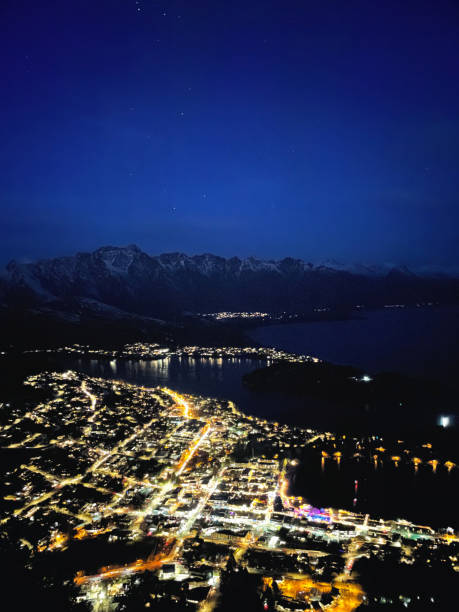 istock Experience the stunning Queenstown view from Skyline during winter, showcasing snow-capped Remarkables and scenic landscapes in New Zealand. 2054122681