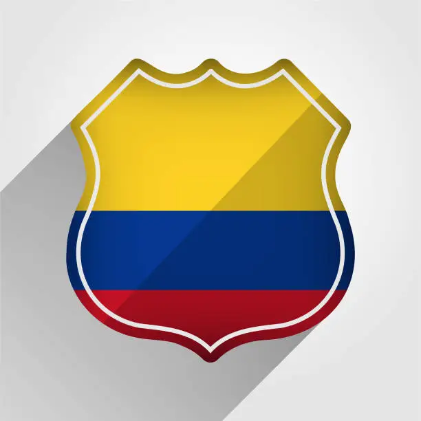 Vector illustration of Colombia Flag Road Sign Illustration