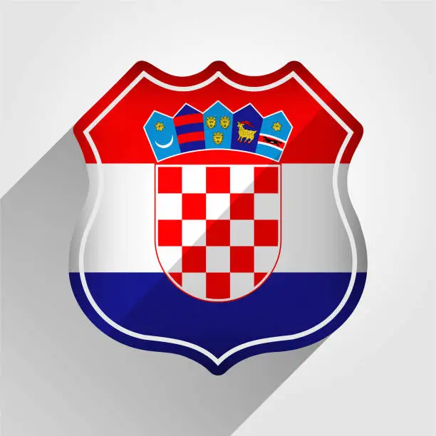 Vector illustration of Croatia Flag Road Sign Illustration