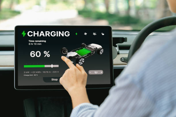 istock Young woman inside the vehicle, checking EV vehicle's application. Exalt 2054128464
