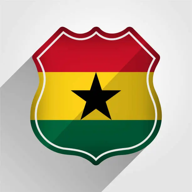 Vector illustration of Ghana Flag Road Sign Illustration