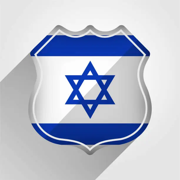 Vector illustration of Israel Flag Road Sign Illustration