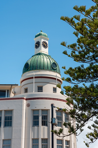 Napir, New Zealand - January 19, 2023 - The Dome building in downtown Napier, North Island of New Zealand