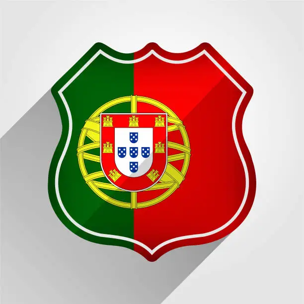 Vector illustration of Portugal Flag Road Sign Illustration