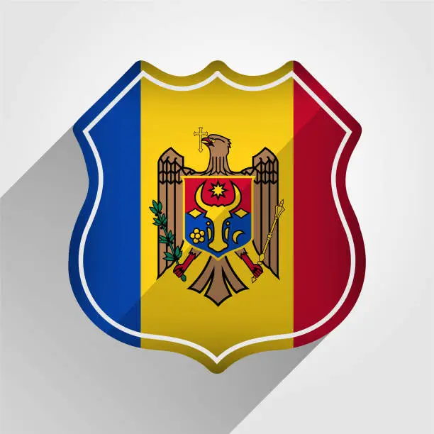 Vector illustration of Moldova Flag Road Sign Illustration