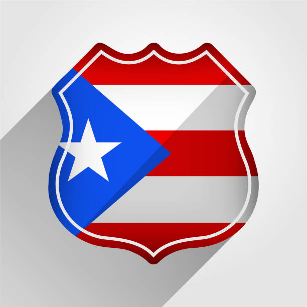 puerto rico flagge straßenschild illustration - puerto rico map vector road stock-grafiken, -clipart, -cartoons und -symbole