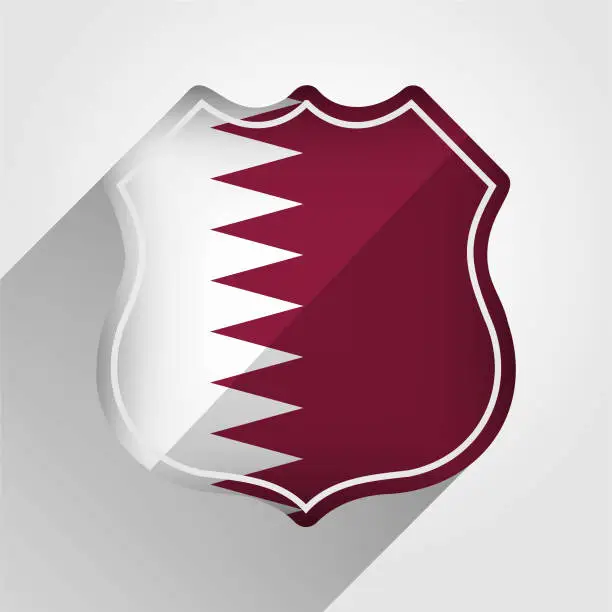 Vector illustration of Qatar Flag Road Sign Illustration