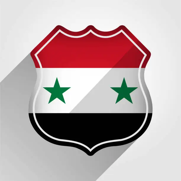 Vector illustration of Syria Flag Road Sign Illustration