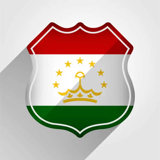 Vector illustration of Tajikistan Flag Road Sign Illustration