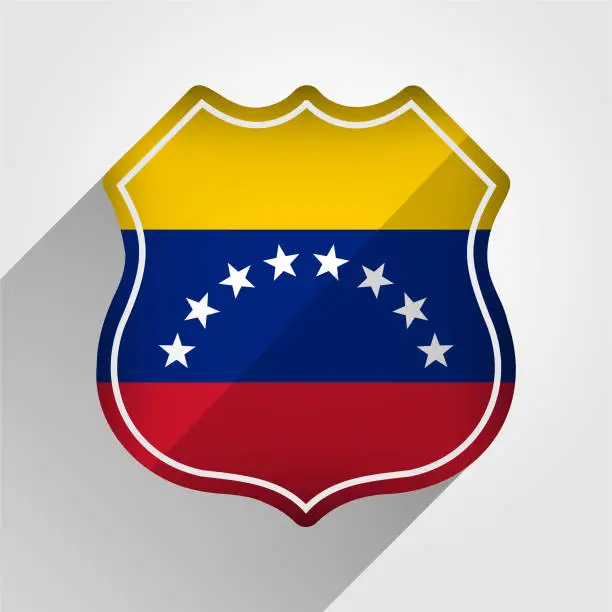 Vector illustration of Venezuela Flag Road Sign Illustration