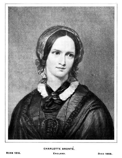 Charlotte Brontë Portrait, English Author and Poet, 19th Century British Literature Portrait of Charlotte Brontë (April 21, 1816 –March 31, 1855) was an English novelist and poet, , Engraving published 1896. Original edition is in my archives. Copyright expired and in Public Domain. christine kohler stock illustrations