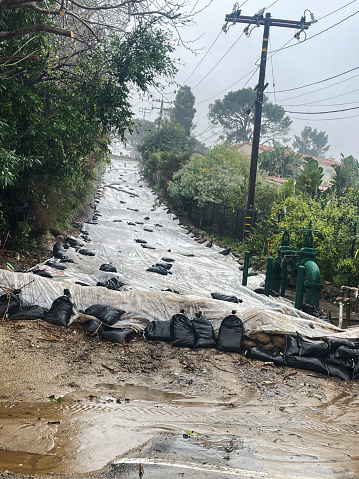 Raging waters and murky after several days of rain