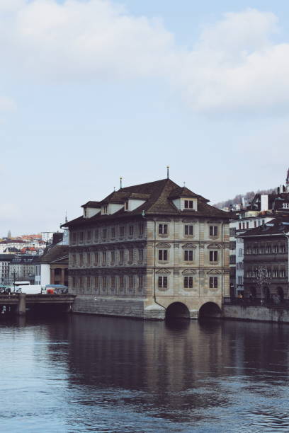 building on the edge of the lake in the center of Zurich in Switzerland on November 18, 2019