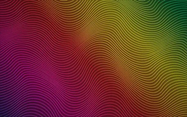 Vector illustration of Abstract multicolored wavy lines background