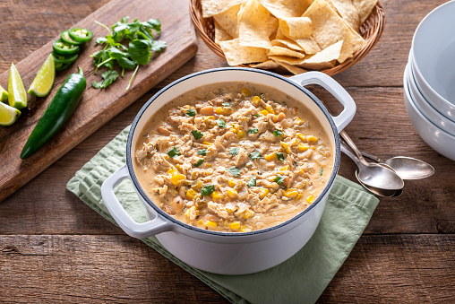 Homemade Chicken Chili with White Beans and Corn
