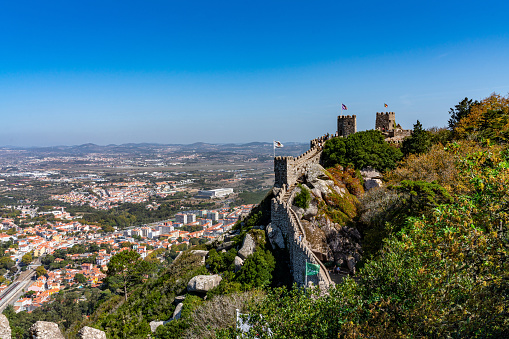 Medieval Castelo dos Mouros aka Castle of the Moors in Sintra, Portugal.