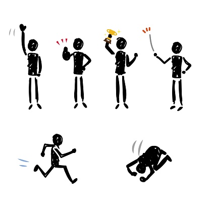 Human silhouette illustration 6 variations set