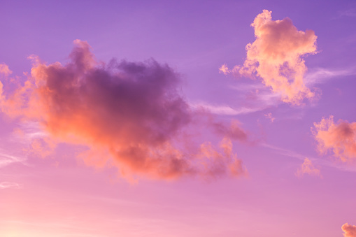 Abstract and pattern of cloud sky, Velvet violet, Velvet Purple, Trend color of the year background, Pattern of colorful cloud and sky sunset or sunrise: Dramatic sunset in twilight, Beautyful of sky