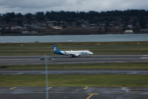 Alaska Airlines Landings and Departures at Portland International Airport.