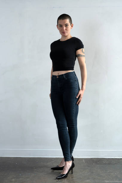 istock Downtown Los Angeles Citizen in Form Fitting Clothing Poses in Studio 2054612875