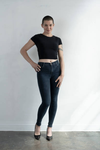 istock Downtown Los Angeles Citizen in Form Fitting Clothing Poses in Studio 2054614430