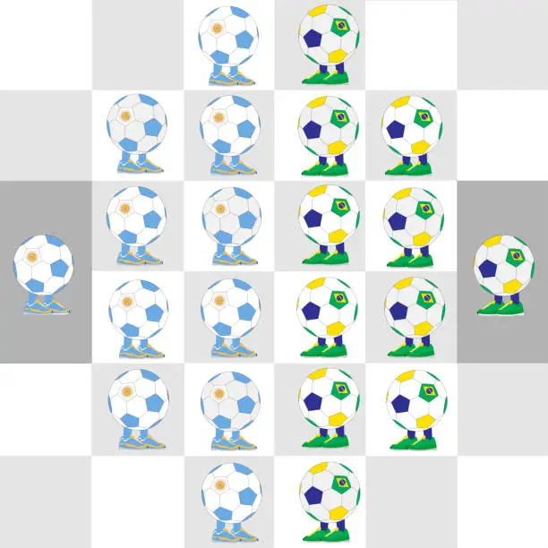 Vector illustration of Argentina vs Brazil football