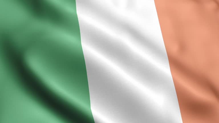 Irish Flag 4K - Close-up - Loopable