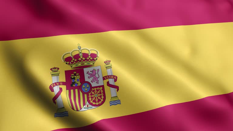 Spanish Flag 4K - Close-up - Loopable