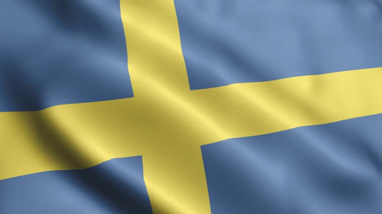 Swedish Flag 4K - Close-up - Loopable