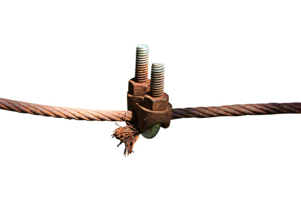 istock Old iron chain lots of rust and damage isolated on white background with clipping path. 2054815341