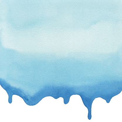 Blue watercolor drip background.