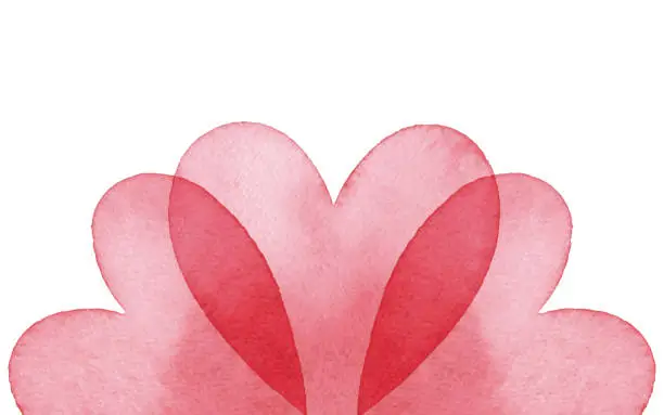 Vector illustration of Watercolor Pink Heart Petals Background