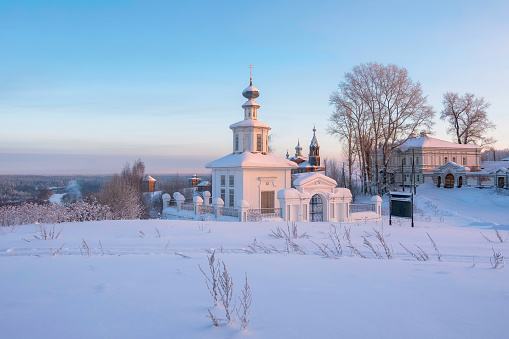 The Uspensky Cathedral in Vladimir in winter - an outstanding monument of the white-stone architecture of Russia