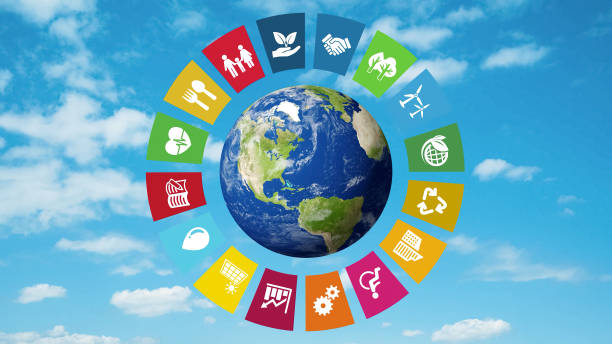 istock Sustainable society concept. Environmental technology. Sustainable development goals. SDGs. Elements of this image furnished by NASA. 3D rendering. 2054853726