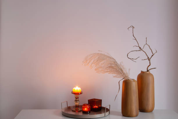 istock home decor with dried flowers and burning candles 2054861586