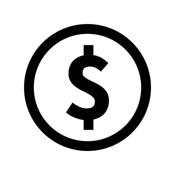 ikona znaku dolar - měna stock ilustrace