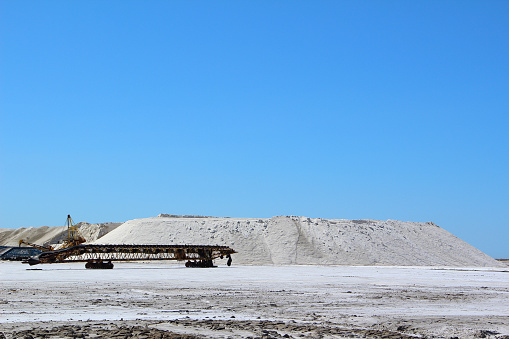 The salt harvest in the Camargue yields the famous fleur de sel from Provence, France.